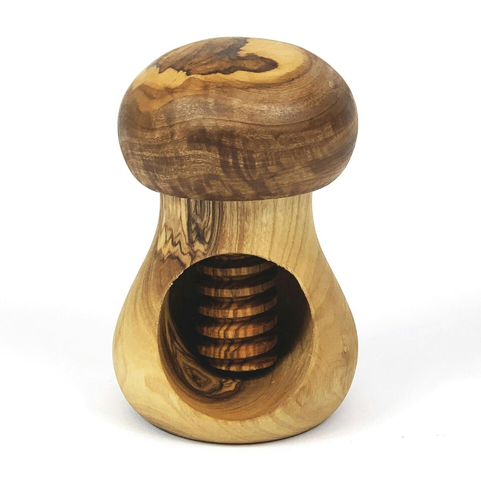 image 1 of Verano Spanish Ceramics Olive Wood Nut Cacker - 11.5cm