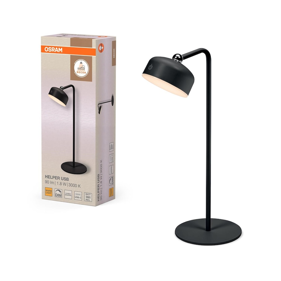 image 1 of Osram Decor Helper Gadget Smart Table Lamp 830 USB Black | Black | Black | 1