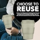 image 2 of Ecoffee Cup 8oz 240ml Reusable Eco-Friendly 100% Plant Based Coffee Cup with Silicone Lid & Sleeve - Melamine Free Travel Mug N/A | Molto Grigio