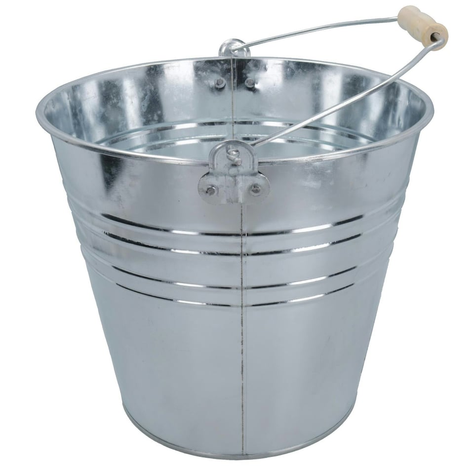 image 1 of 12L Galvanised Steel Metal Bucket Pail Water Coal Greenhouse Garden Plant 5PK