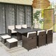 image 2 of Outsunny 11PC Garden Rattan Dining Set Cushion Patio Table Chair Conservatory