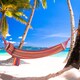 image 2 of Outsunny Cotton Hammock Soft Portable Swing Sleeping w Headrest Side Pocket Deluxe Swing Chair for Beach