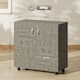 image 7 of Vinsetto 2-Tier Locking Filing Cabinet Office Storage Cabinet, Grey