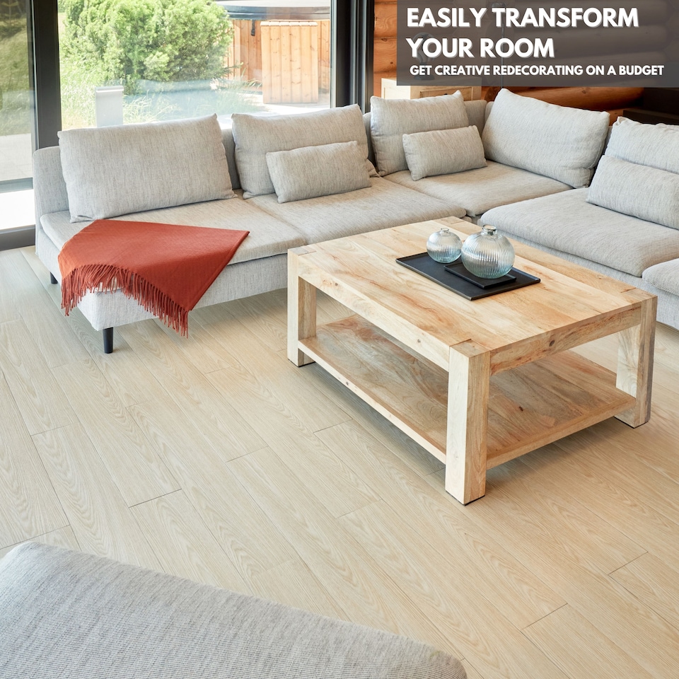 image 1 of NOVECRAFTO Self Adhesive Vinyl Floor Planks – Peel & Stick Flooring – Natural Oak Wood Effect – Easy DIY Installation – Durable & Waterproof Tiles | Brown | 1.39 sqm