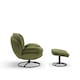 image 4 of Velvet Sage Green Azura Swivel Accent Chair with Footstool