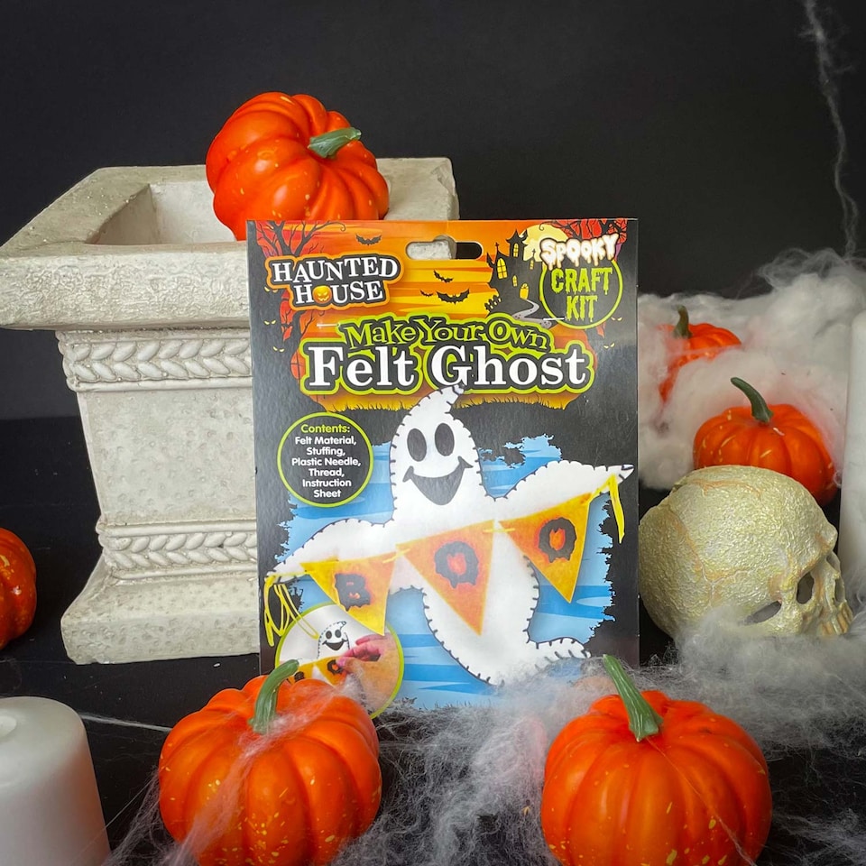 image 1 of PMS Halloween Ghost Craft Kit - Felt Activity for Kids, Reusable Party Decoration