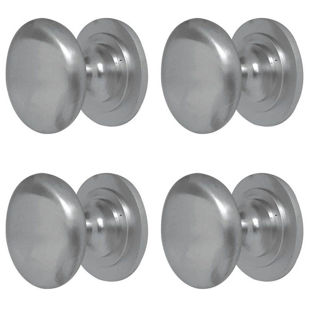 4 PACK High-Quality Satin Chrome Cupboard Knob 25mm for Furniture - Kitchen Cabinet Knob