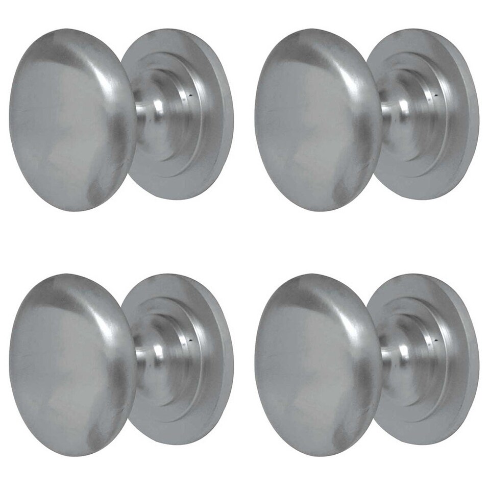 image 1 of 4 PACK High-Quality Satin Chrome Cupboard Knob 25mm for Furniture - Kitchen Cabinet Knob