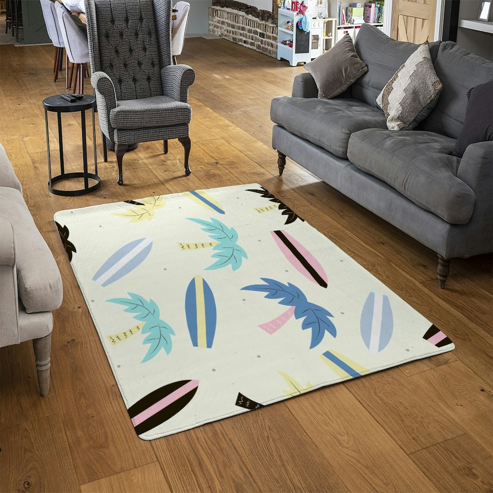 image 1 of Surf Boards & Palm Trees (Rug) Multi | XL: 160x230cm