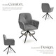 image 3 of Swivel Chair Lenia - upholstered, padded, 56.5 x 54 x 86 cm | Grey | Velvet look anthracite/black | 2