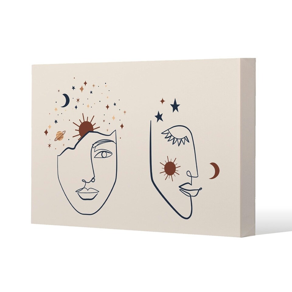 image 1 of Celestial elements like stars, moon, sun and planets (Canvas Print) 101 x 77 x 4cm