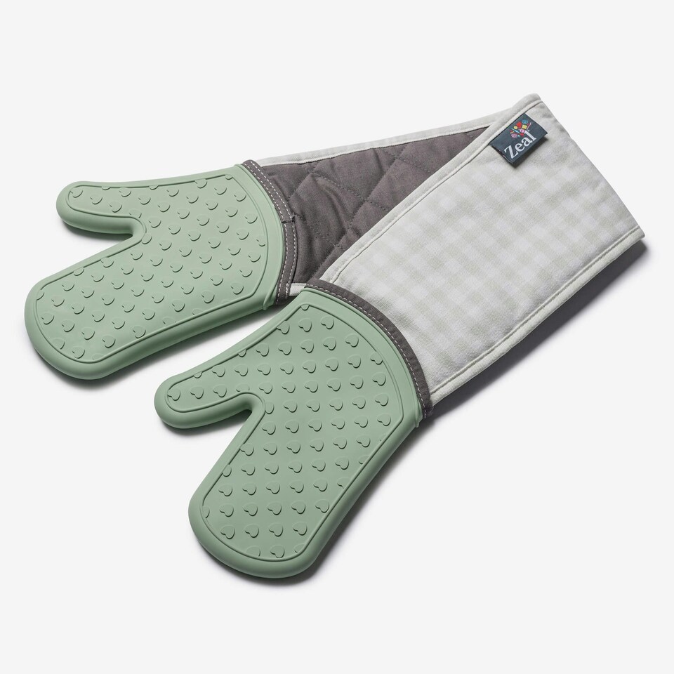 image 1 of Zeal Steam Stop™ Waterproof Silicone Double Oven Glove Black | Black