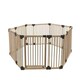 image 4 of Bettacare Wooden Dog Pen, Hexagon, 6 x 120cm, Natural Wood, 76cm High, Dog Pen for Pets Dogs and Puppy, Dog Playpen Cream