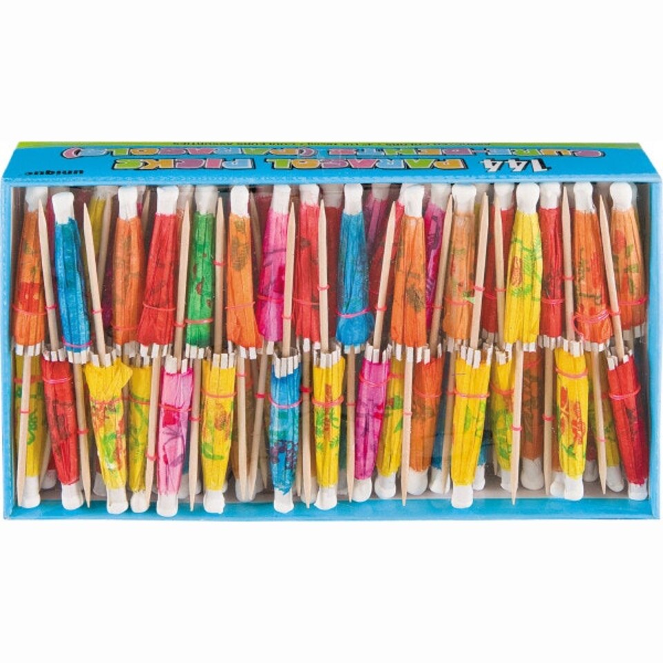 image 1 of Box of 144 Paper Umbrella Picks