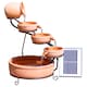 image 6 of Terracotta Jug & Bowl Cascade Solar Water Feature with Battery Backup and Lights 55cm