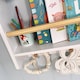 image 3 of Elene Kids Bookshelf Display 2 Tier with Coathook in White and Natural Pine