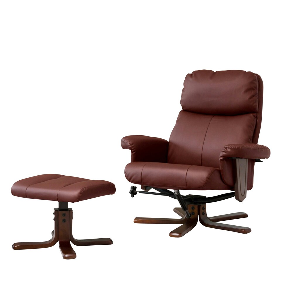 image 1 of Woodacre Swivel Recliner with Massage and Heat - Burgundy