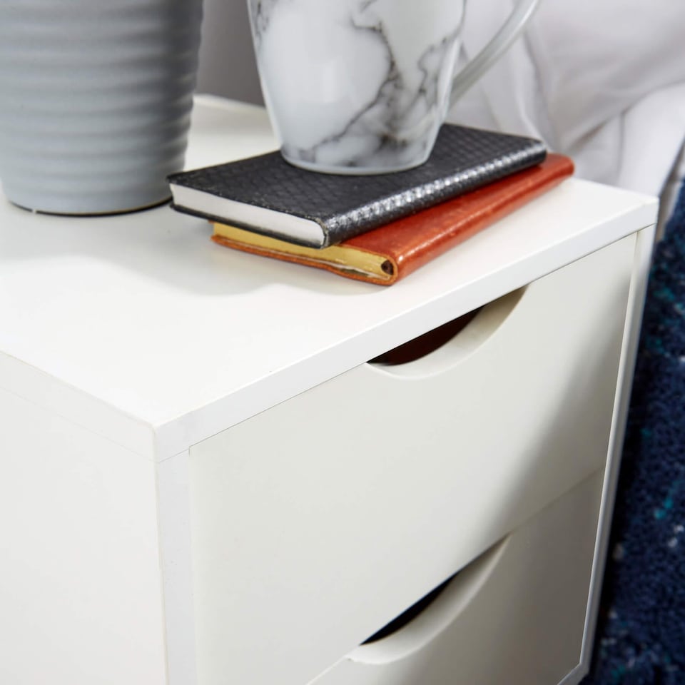 image 1 of Bedside Table Nightstand Compact Design 2 Drawers