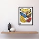 image 2 of Eugene Seguy Framed Wall Art Vintage Butterflies Yellow Red Blue Home Décor