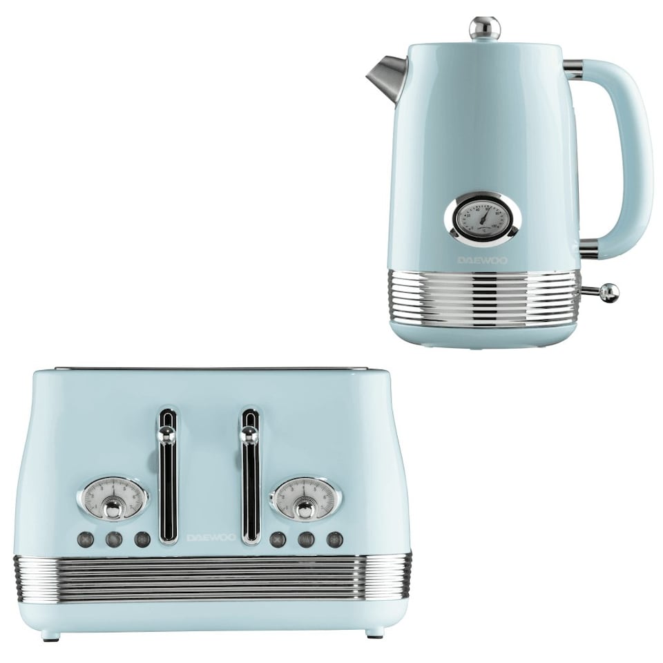 image 1 of Denver Retro Kettle & 4-Slice Toaster Set 1.5L 3000W Blue | Sky Blue | 4-slice