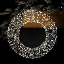 50cm 1440 Warm White LEDs Outdoor Christmas Wreath with Lights Pre Lit Door Wreath