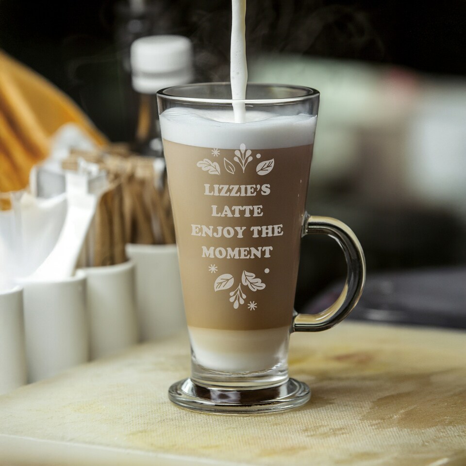 image 1 of Personalised Autumn Latte Glass Clear