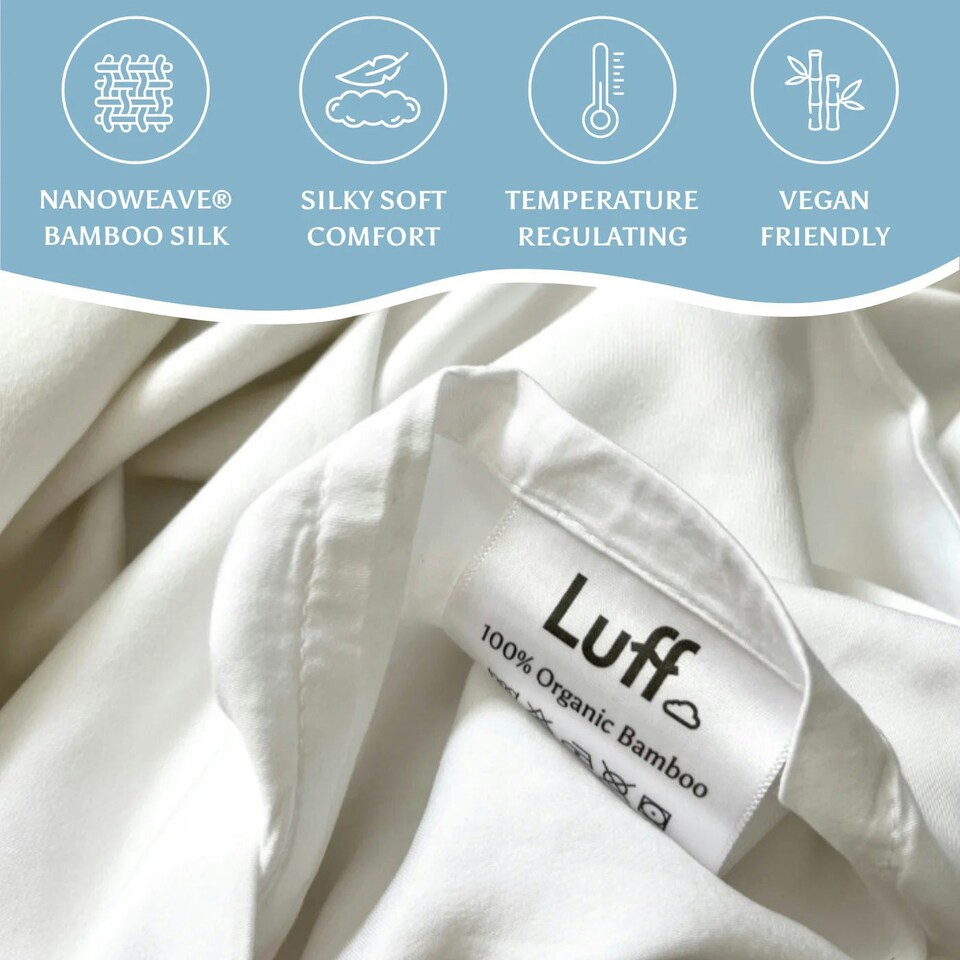 image 1 of Bamboo Silk Fitted Sheet White | Double