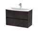 image 1 of Balterley Chartley Contemporary 2 Drawer Wall Hung Vanity Unit with Curved Basin, Metallic Slate, 800mm
