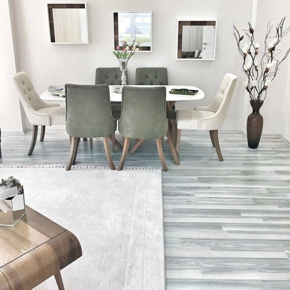 image 1 of Living and Home PVC Realistic Wood Effect Flooring Plank 36 Pcs - Grey | Grey