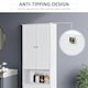 image 6 of HOMCOM 183x60cm Tall Freestanding Bathroom Cabinet Retro 3 Compartments White White