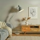 image 1 of ValueLights Large Modern Angled Design Floor Lamp In Cool Grey Finish