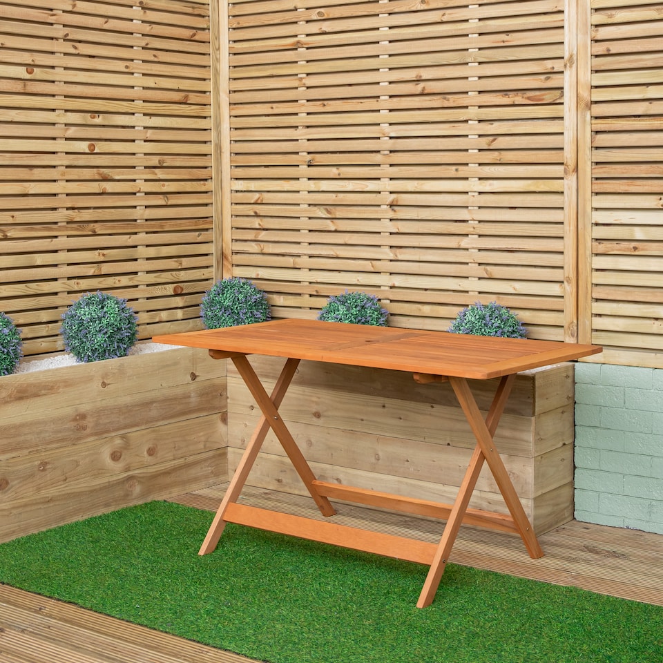 image 1 of Windermere Outdoor 6 Person Folding Rectangular Wooden Table