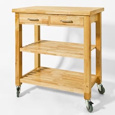 SoBuy Kitchen Trolley on Wheels, Solid Wood, 31.5 x 15.75 x 35.4 inches, 18.9 kg - FKW24-N