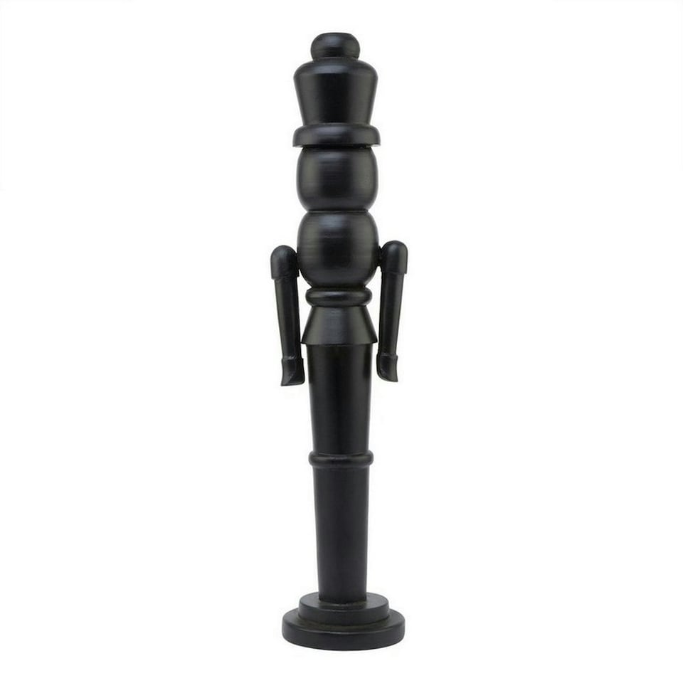 image 1 of Minimalist Large Nutcracker Decoration - Metal/Wood - L12 x W14 x H60 cm - Black