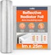 image 1 of Radiator Foil Insulation Roll Reflector Panels - Energy Saving Radiator Heat Deflector for Home Heating | Silver | 1m x 25m - Roll | 1