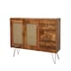 image 4 of Nyack Large Sideboard - Mango Wood/Iron - L40 x W145 x H80 cm - Light Brown with Natural Rattan - Assembly Required | Brown