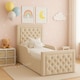 image 2 of 3ft Coffee Plush Single Children's Studded Bed Frame