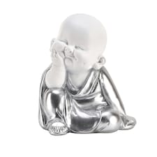 Hestia White & Silver Buddha - Hand on Chin White | Silver