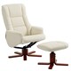 image 1 of HOMCOM Recliner Armchair with Wood Base, Upholstered Reclining Chair, Cream Cream