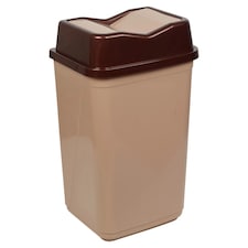 Plastic Waste Recycling Bin With Butterfly Lid for Kitchen or Office | Brown | 50L Cappuccino
