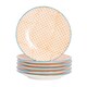 image 1 of Nicola Spring Hand-Printed Side Plates - 18cm - Orange - Pack of 6 | Multi | Blue