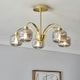 image 2 of BHS Lyna 5 Light Flush Ceiling Light, Satin Brass
