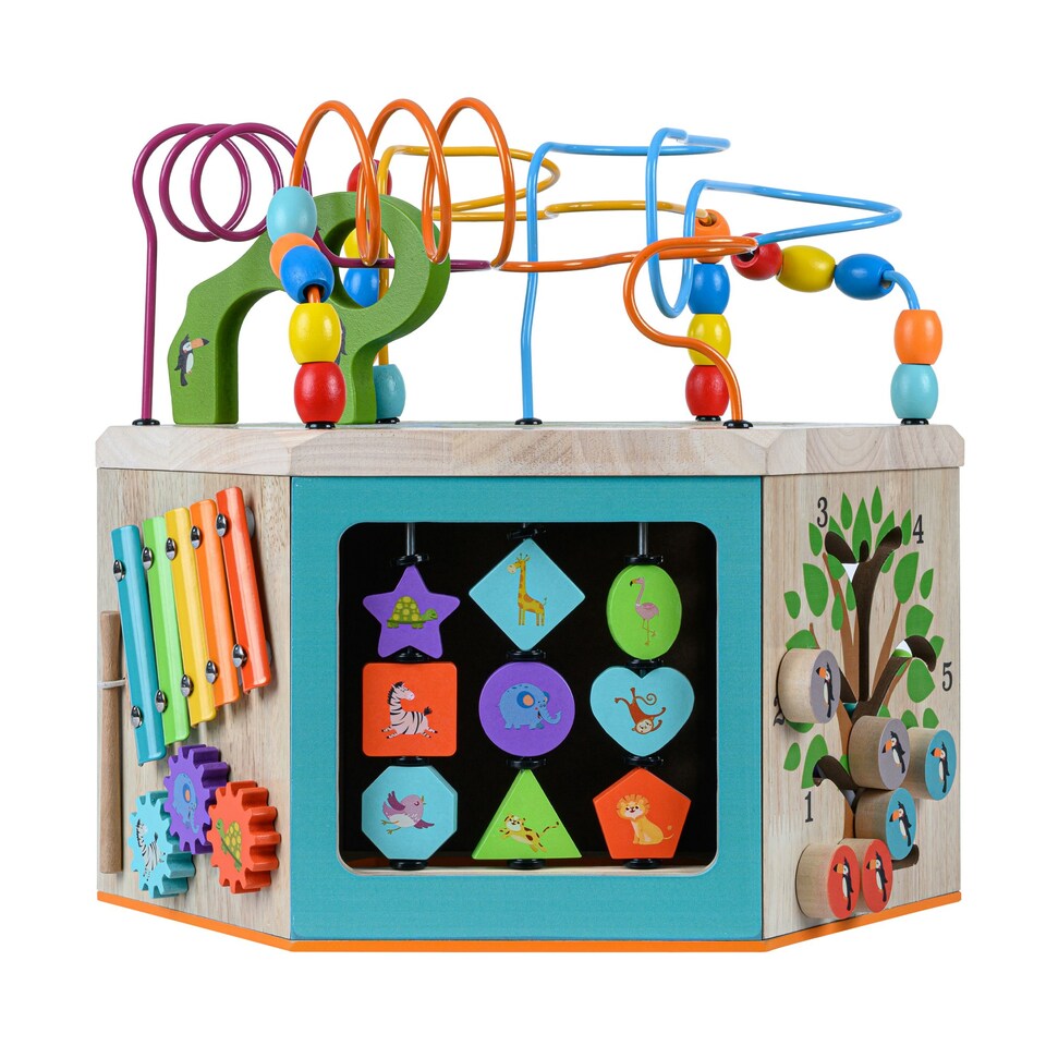 image 1 of Teamson Kids Preschool Play Lab 7-in-1 Large Activity Station, Multi