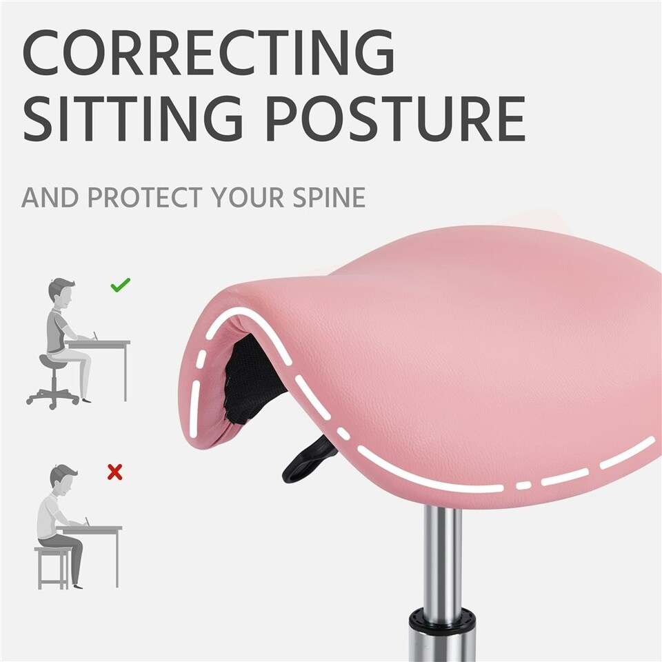 image 1 of Yaheetech Adjustable Salon Chair for Massage Pink