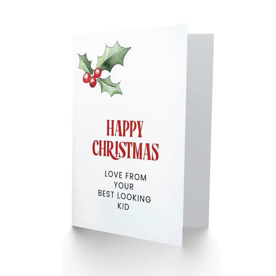 image 1 of Love From Your Best Looking Kid Funny Cheeky Blank For Him Or Her Art Christmas Card