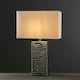 image 3 of ValueLights Pair Of Modern Silver Ripple Effect Ceramic Table Lamps With White Light Shades
