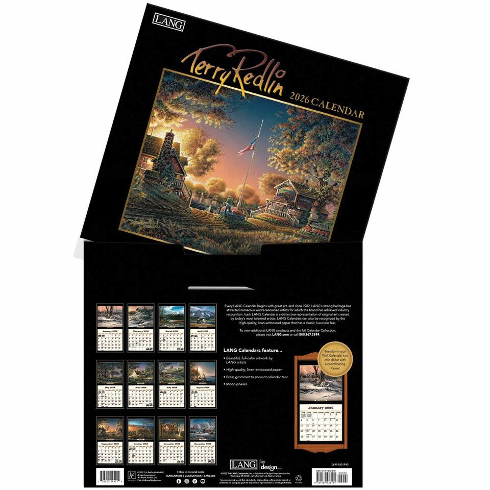 image 1 of Terry Redlin Deluxe Calendar 2026, Deluxe Calendars, Month To View, Art, Gift
