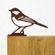 image 5 of Homescapes Steel Great Tit Fence Topper Brown