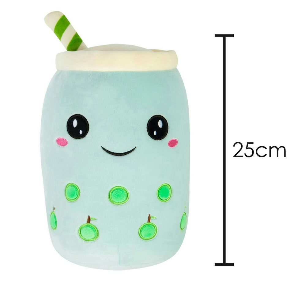 image 1 of Boba Tea Soft Toy White Bubble Tea Plush Pillow, Cute Soft 1 X Apple 25cm