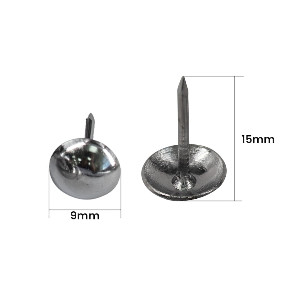image 1 of 15mm x 9mm Upholstery Nail Tacks Studs Furniture Tacks Push Pins - 10pcs